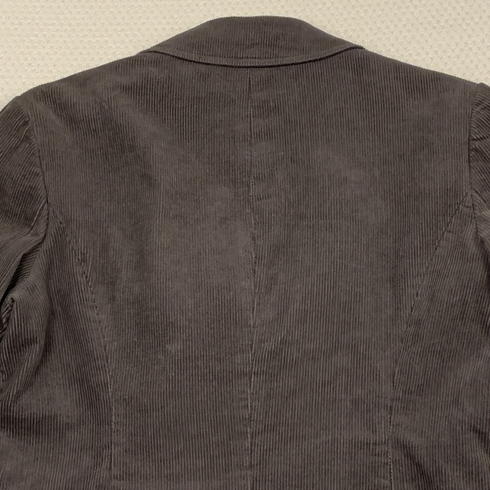 Boden Corduroy Blazer Womens 6 Gray Elbow Patch Lined Academia Preppy - Picture 8 of 16